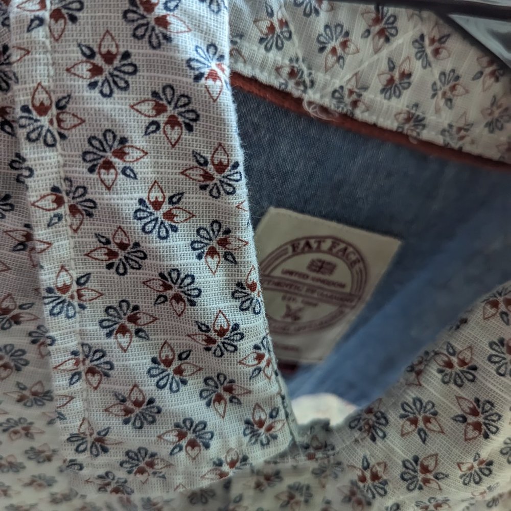 Fat Face Mens Buttom Down Short Sleeve Shirt Size Large